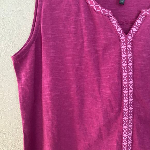 Kuhl Magenta Pink Shay Sleeveless Tank Embroidered Cotton Women's size Small - Picture 4 of 9